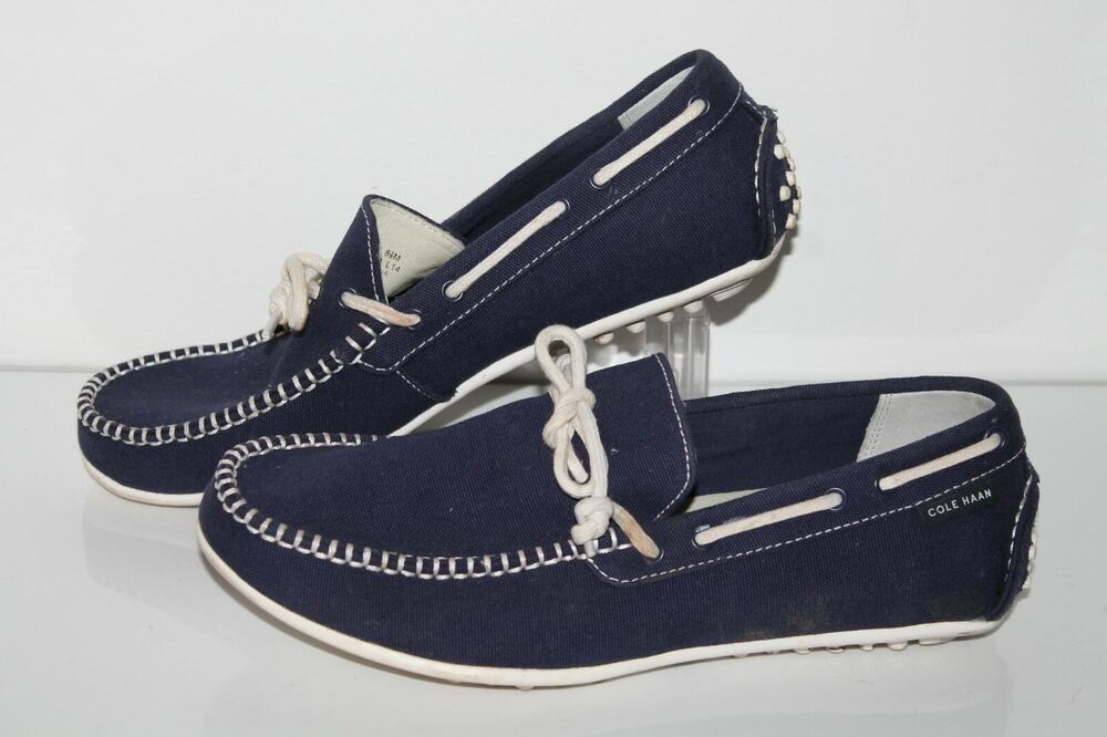 Cole Haan Grand OS Escape Drivers, Men's 8.5, Navy Leather, Preppy, Classic